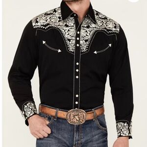 SCULLY MEN'S EMBROIDERED PEARL SNAP WESTERN SHIRT